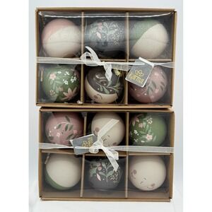 (2) 6 Packs of Nordstrom Karma Reyna Hand Painted Ornaments - NEW - KA701201